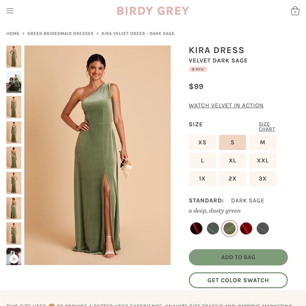 Bridesmaid Velvet Green Dress